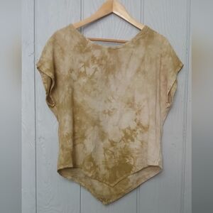 OH MY GAUZE Grace 2 Washed Stone Dolman Sleeve V Hem Top Size Medium